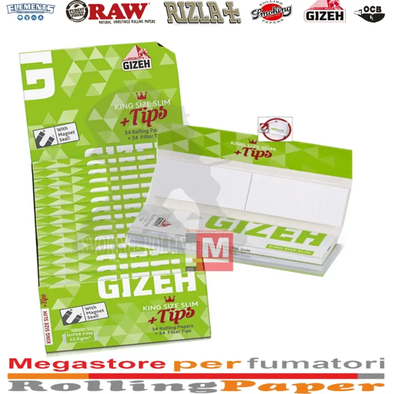 Cartine Gizeh Super Fine Lunghe King Size Slim +Tips Filtri