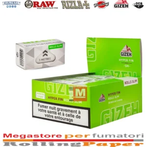 Gizeh Rolls Fine Slim Rolls Fin 5 Metri Rullo Cartine 20 Rotolini