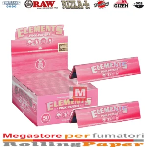 Cartine Elements Rosa Lunghe Pink King Size Slim Zuccherine Dolci Da 50 Libretti