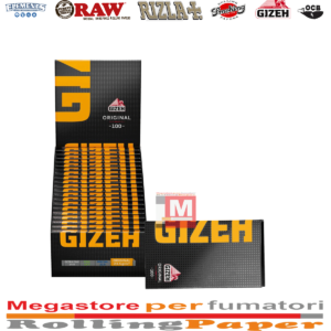 Cartine Gizeh Nero Giallo Originale Magnet Doppie Corte Double Black 20 Libretti