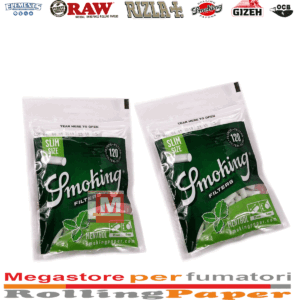 Filtri Smoking Menthol Slim 6mm – 10 x 120 Filtri Freschi