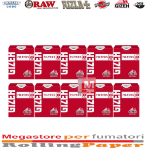 Filtri Gizeh red regular 8mm dosatore 10 astucci 100 filtri