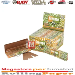 Scatola 24 libretti Greengo king size con tips non sbiancate