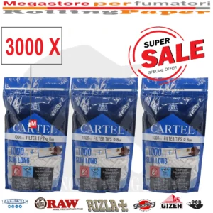 Filtri Cartel Classic Lungo Slim Size Long 6mm 22mm Bustine 3000 Filtre